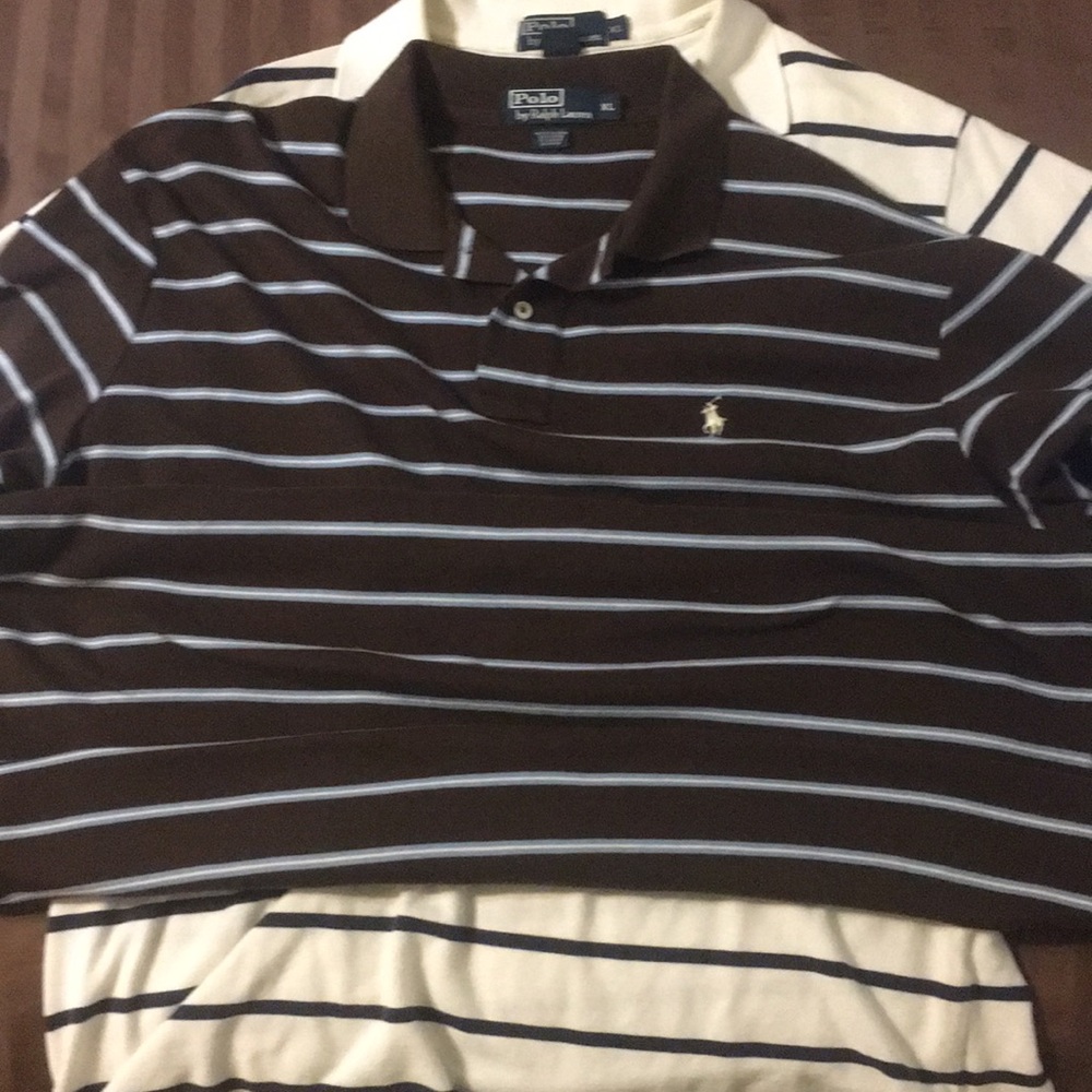 2 striped polo shirts